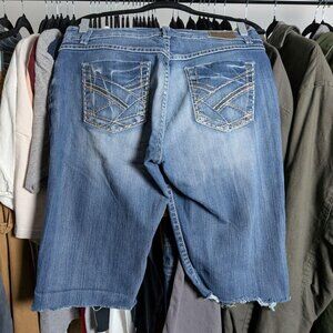 BAGGY embroidered RockRevival-style Y2K denim shorts